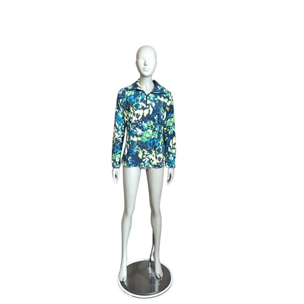 Columbia Blue, Yellow and White Patterned Pullover